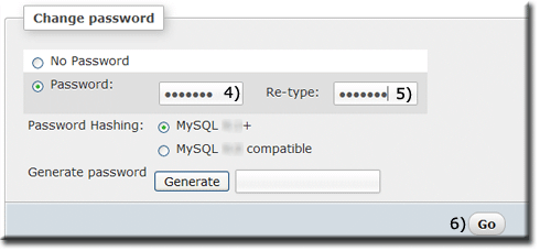 Change MySQL root password phpMyAdmin