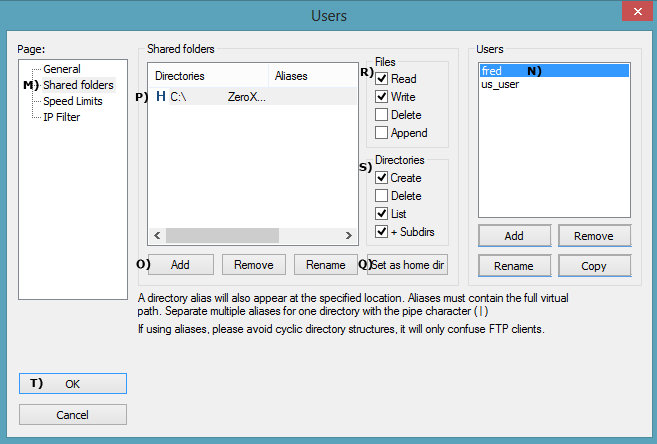 FileZilla Add A User